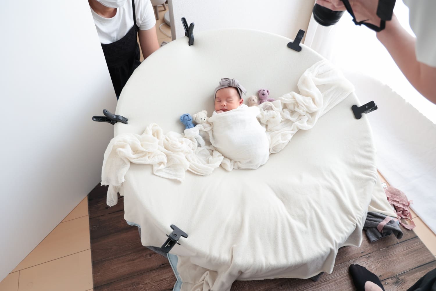 ニューボーンフォト撮影風景